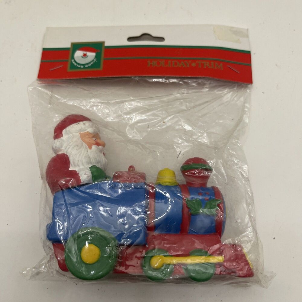 Kurt S Adler Christmas Ornament Santa On Train Santas World 4” Long Chunky